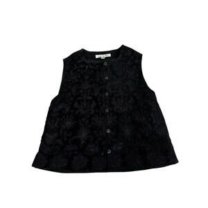 Vintage Kar•a•van Embroidered Paisley Beaded Vest Size Large Twee Bohemian RARE